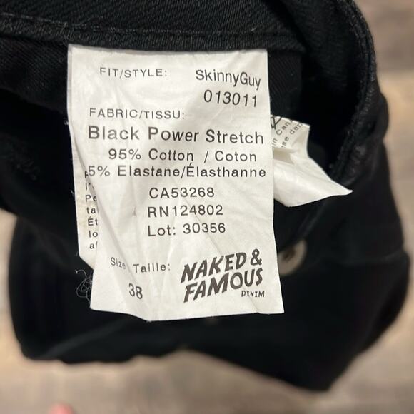 Naked & Famous Denim Black Slim Straight Jeans - Picture 9 of 11